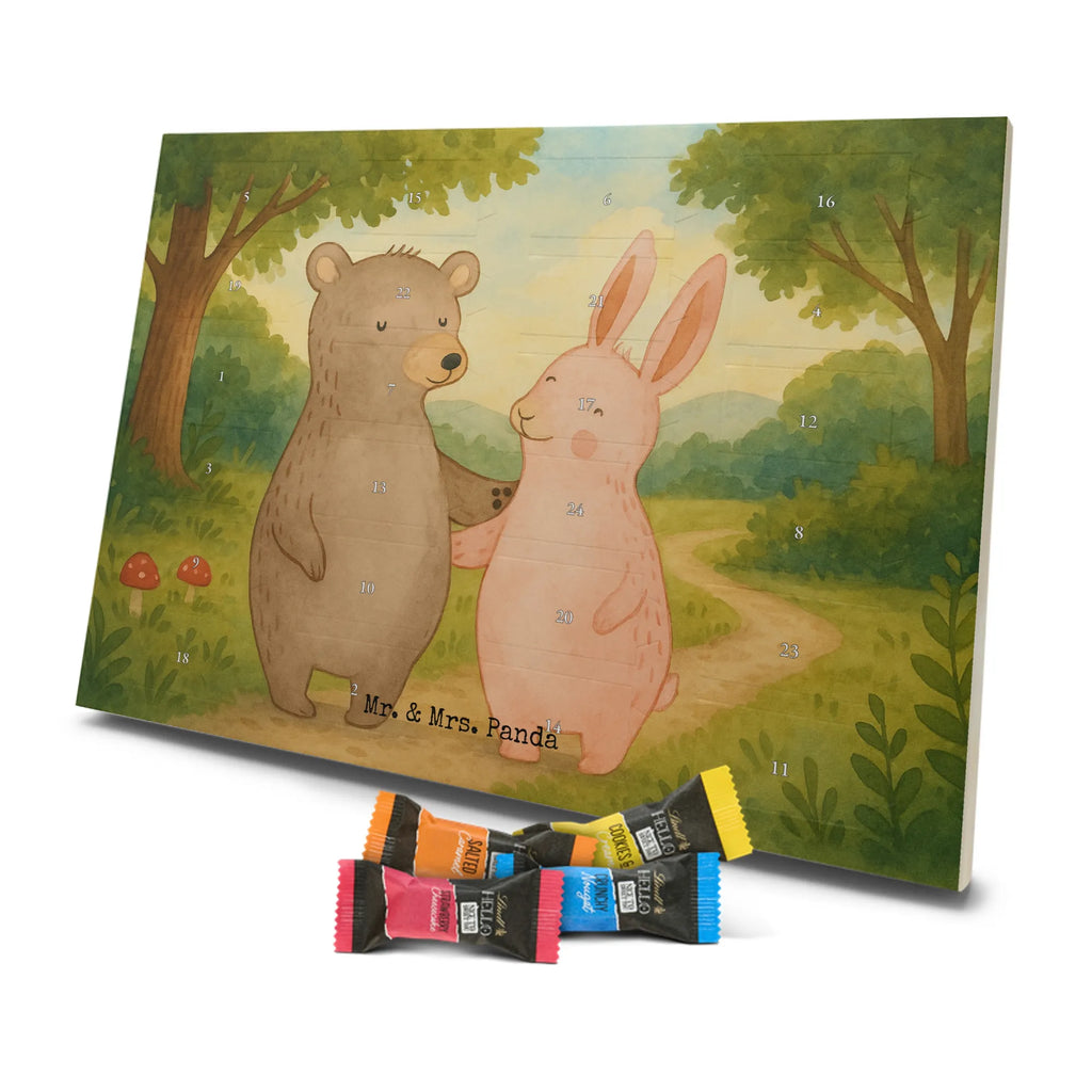 Chocolate advent calendar bear and rabbit Embrace Design Loving, Two, Together, Marriage, Proposal of marriage, Love gift, gift for her, gift for him, anniversary gift, friends, best friend, rabbit