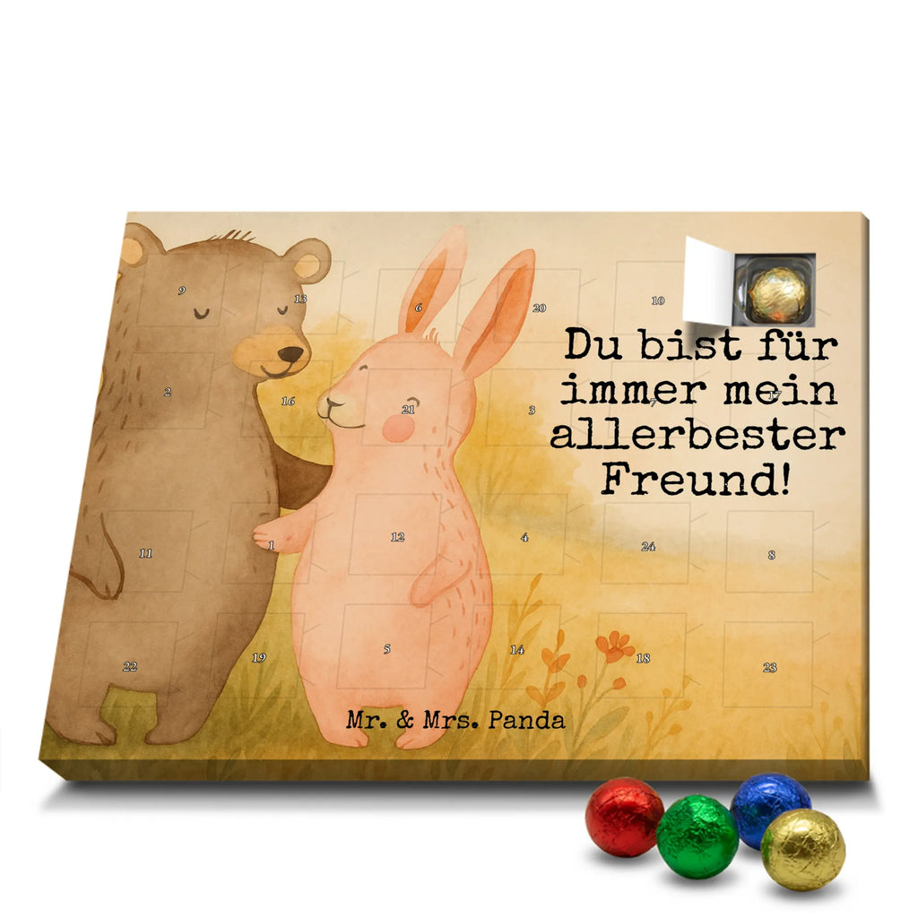Chocolate advent calendar bear and rabbit Embrace Design Loving, Two, Together, Marriage, Proposal of marriage, Love gift, gift for her, gift for him, anniversary gift, friends, best friend, rabbit