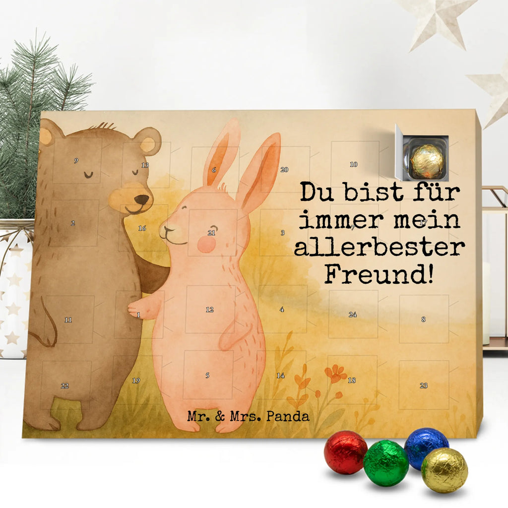 Chocolate advent calendar bear and rabbit Embrace Design Loving, Two, Together, Marriage, Proposal of marriage, Love gift, gift for her, gift for him, anniversary gift, friends, best friend, rabbit