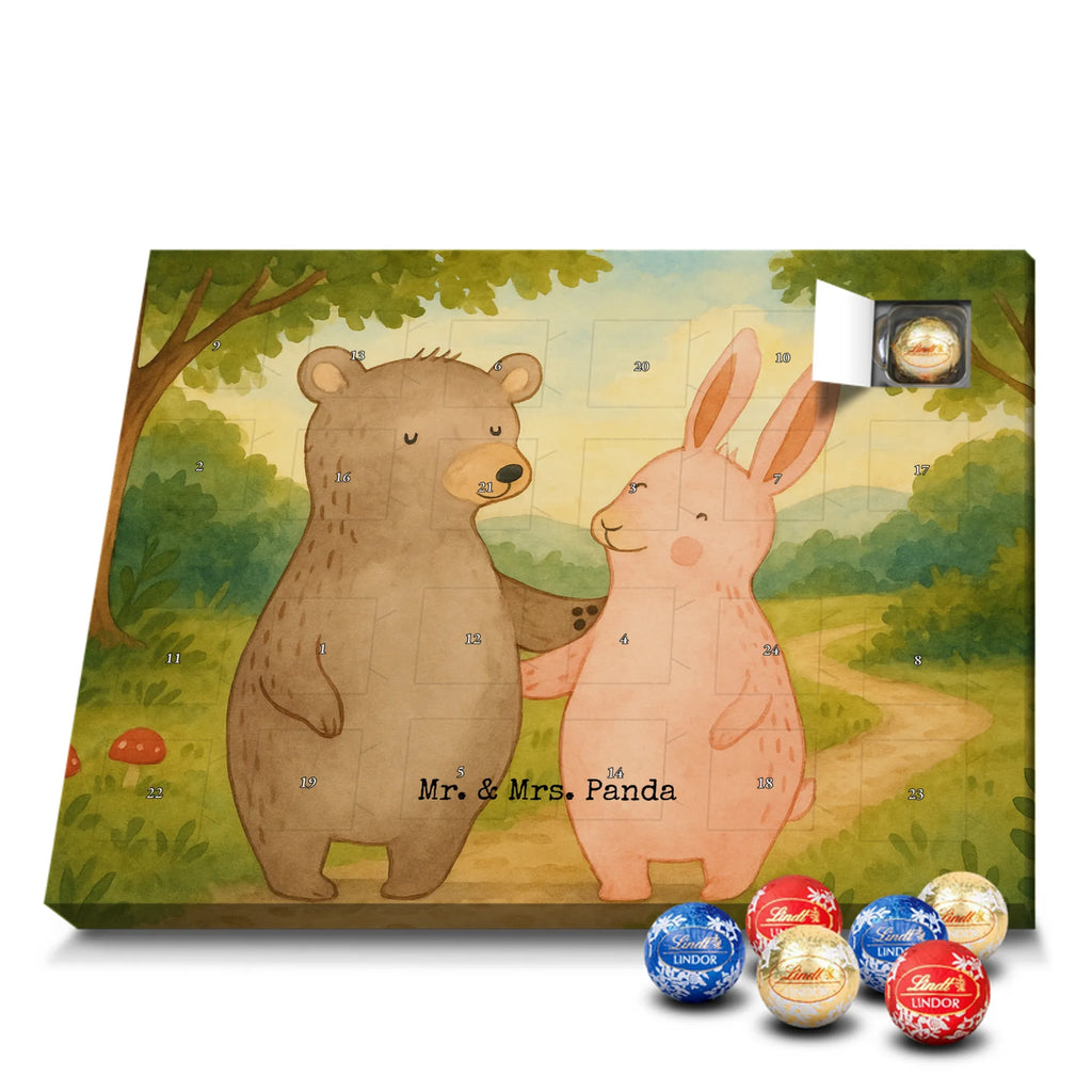 Chocolate advent calendar bear and rabbit Embrace Design Loving, Two, Together, Marriage, Proposal of marriage, Love gift, gift for her, gift for him, anniversary gift, friends, best friend, rabbit