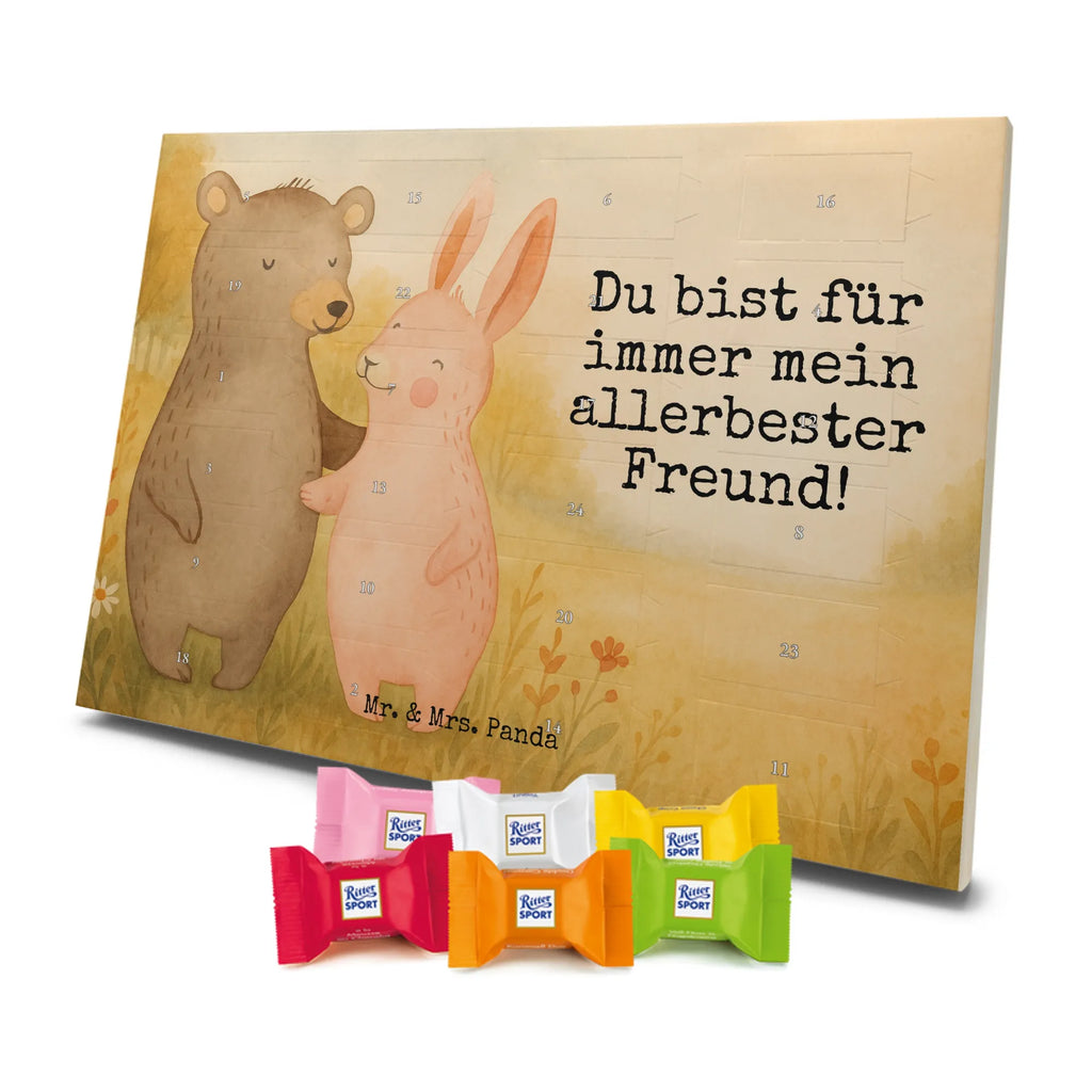 Chocolate advent calendar bear and rabbit Embrace Design Loving, Two, Together, Marriage, Proposal of marriage, Love gift, gift for her, gift for him, anniversary gift, friends, best friend, rabbit