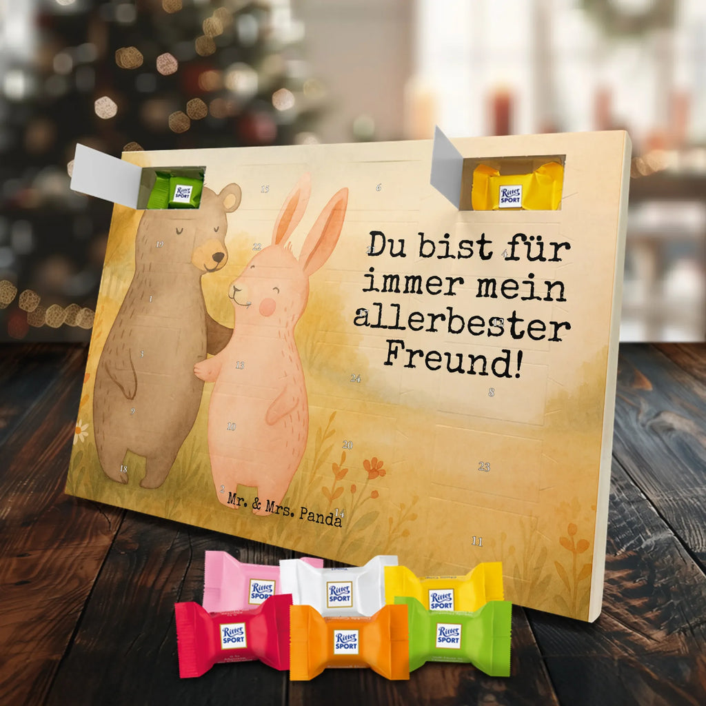 Chocolate advent calendar bear and rabbit Embrace Design Loving, Two, Together, Marriage, Proposal of marriage, Love gift, gift for her, gift for him, anniversary gift, friends, best friend, rabbit