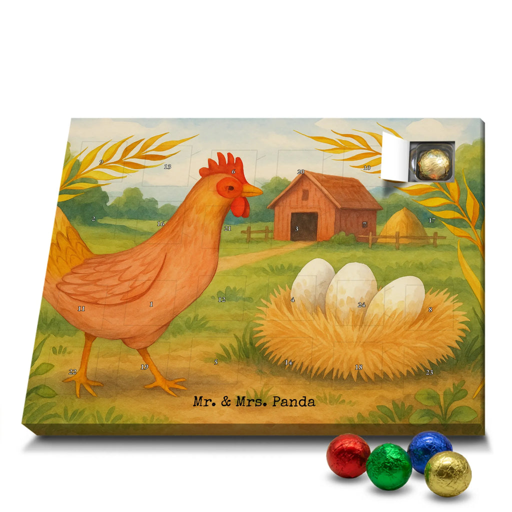 Chocolate advent calendar Chicken Proud Design farm, farm animals, animals, birth, pregnancy, cock, hen, yard, saying, magic, eggs, country life, chicken
