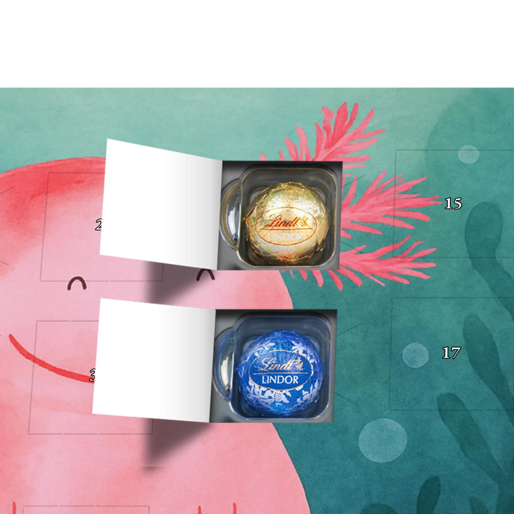 Chocolate advent calendar axolotl Happy Design Axelotl, marine animals, Mexican walking fish, salamander, good mood, tail, amphibian