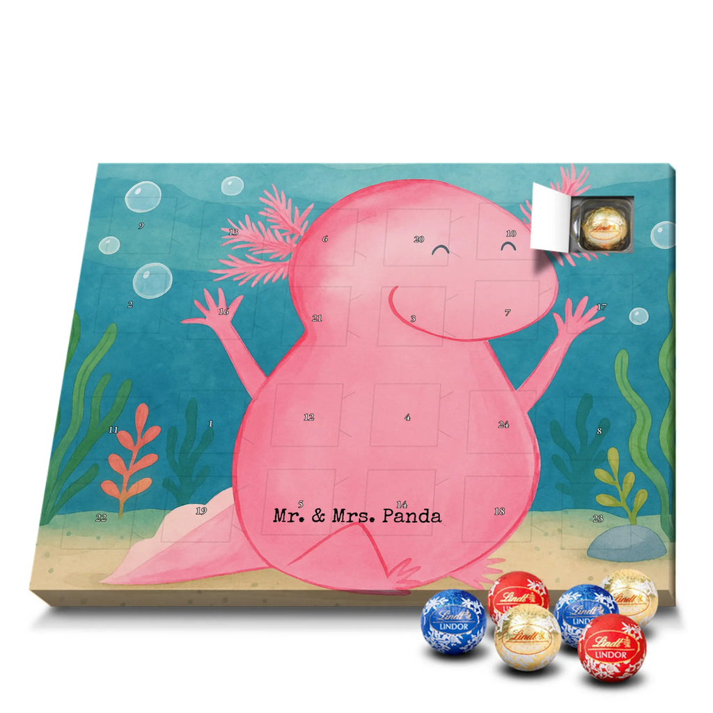 Chocolate advent calendar axolotl Hooray Design Axelotl, marine animals, Mexican walking fish, salamander, fun, joy, cheerful, satisfaction, tail, amphibian