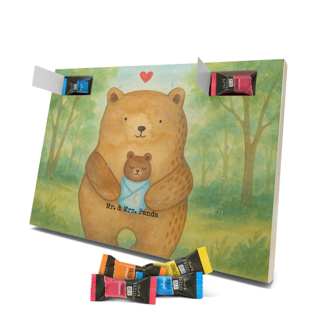 Chocolate advent calendar bear infant Design teddy bear, cuddly toy, grandchild, baptism, baptized child, nephew, birth, mother, birthday, parents, grandson, congratulations, niece