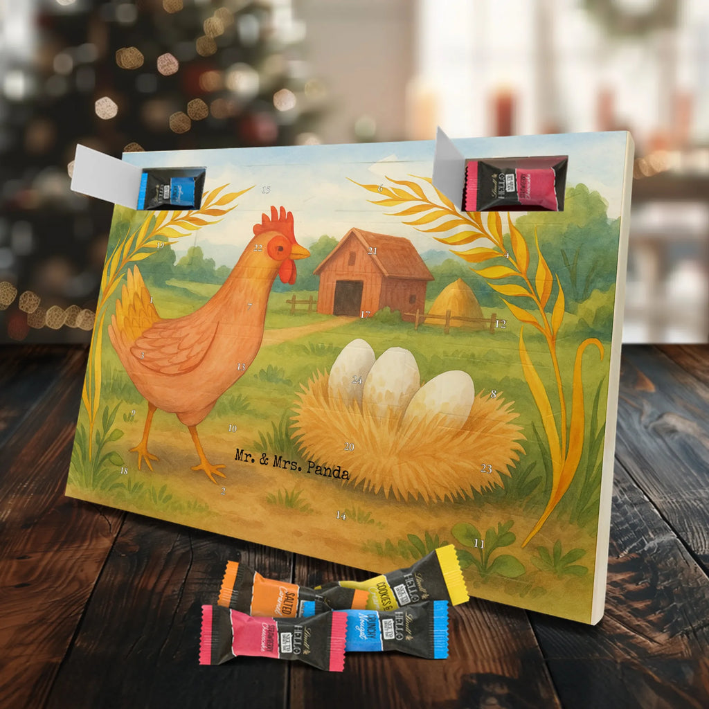 Chocolate advent calendar Chicken Proud Design farm, farm animals, animals, birth, pregnancy, cock, hen, yard, saying, magic, eggs, country life, chicken