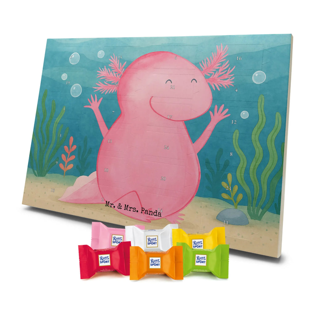 Chocolate advent calendar axolotl Hooray Design Axelotl, marine animals, Mexican walking fish, salamander, fun, joy, cheerful, satisfaction, tail, amphibian