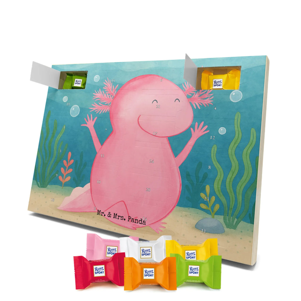 Chocolate advent calendar axolotl Hooray Design Axelotl, marine animals, Mexican walking fish, salamander, fun, joy, cheerful, satisfaction, tail, amphibian