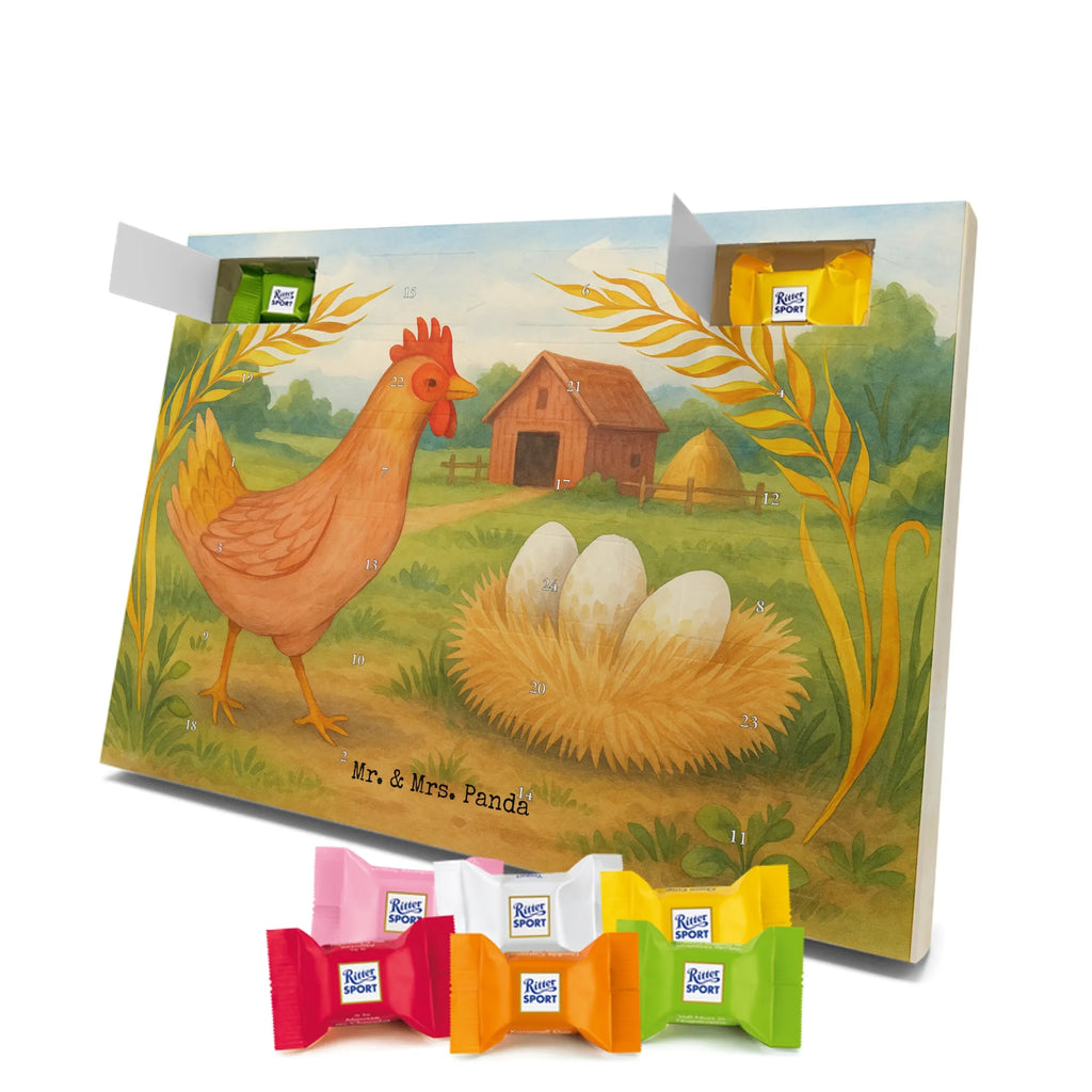 Chocolate advent calendar Chicken Proud Design farm, farm animals, animals, birth, pregnancy, cock, hen, yard, saying, magic, eggs, country life, chicken