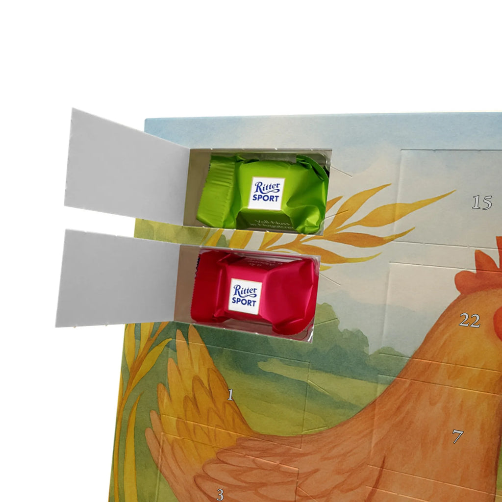 Chocolate advent calendar Chicken Proud Design farm, farm animals, animals, birth, pregnancy, cock, hen, yard, saying, magic, eggs, country life, chicken