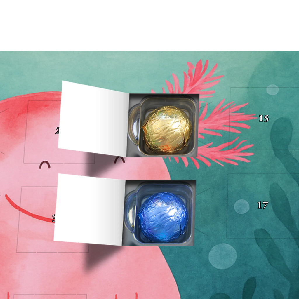 Chocolate advent calendar axolotl Happy Design Axelotl, marine animals, Mexican walking fish, salamander, good mood, tail, amphibian