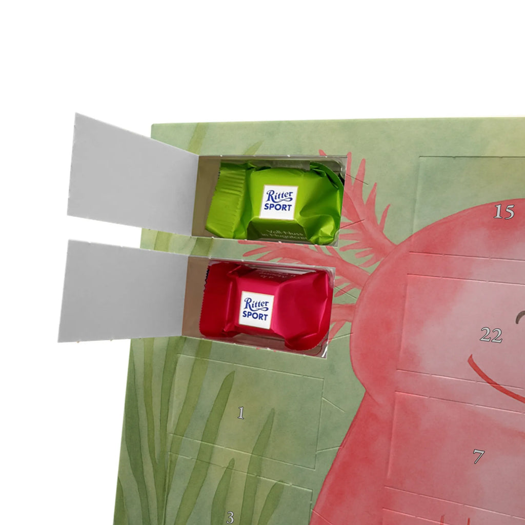 Chocolate advent calendar axolotl Happy Design Axelotl, marine animals, Mexican walking fish, salamander, good mood, tail, amphibian