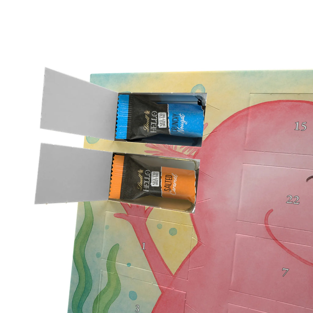 Chocolate advent calendar axolotl Hooray Design Axelotl, marine animals, Mexican walking fish, salamander, fun, joy, cheerful, satisfaction, tail, amphibian