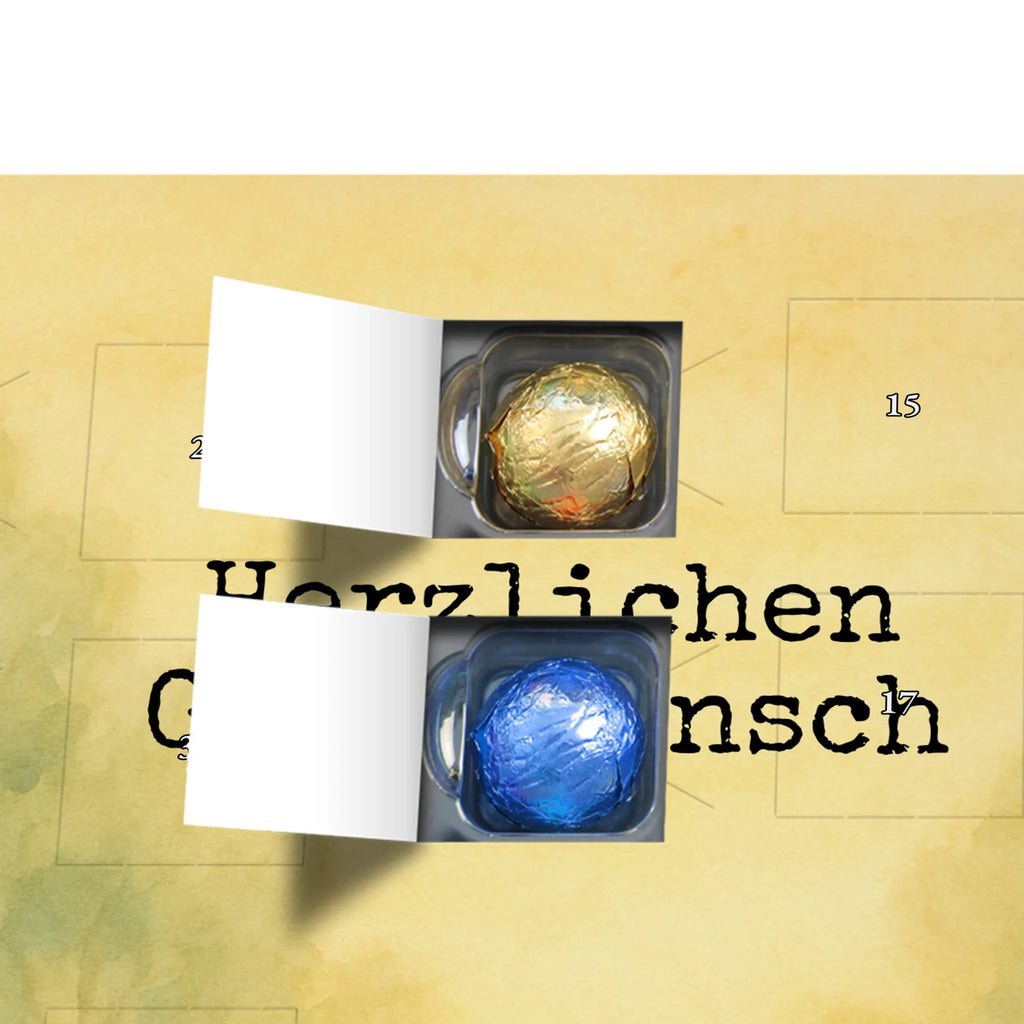 Chocolate advent calendar bear infant Design teddy bear, cuddly toy, grandchild, baptism, baptized child, nephew, birth, mother, birthday, parents, grandson, congratulations, niece