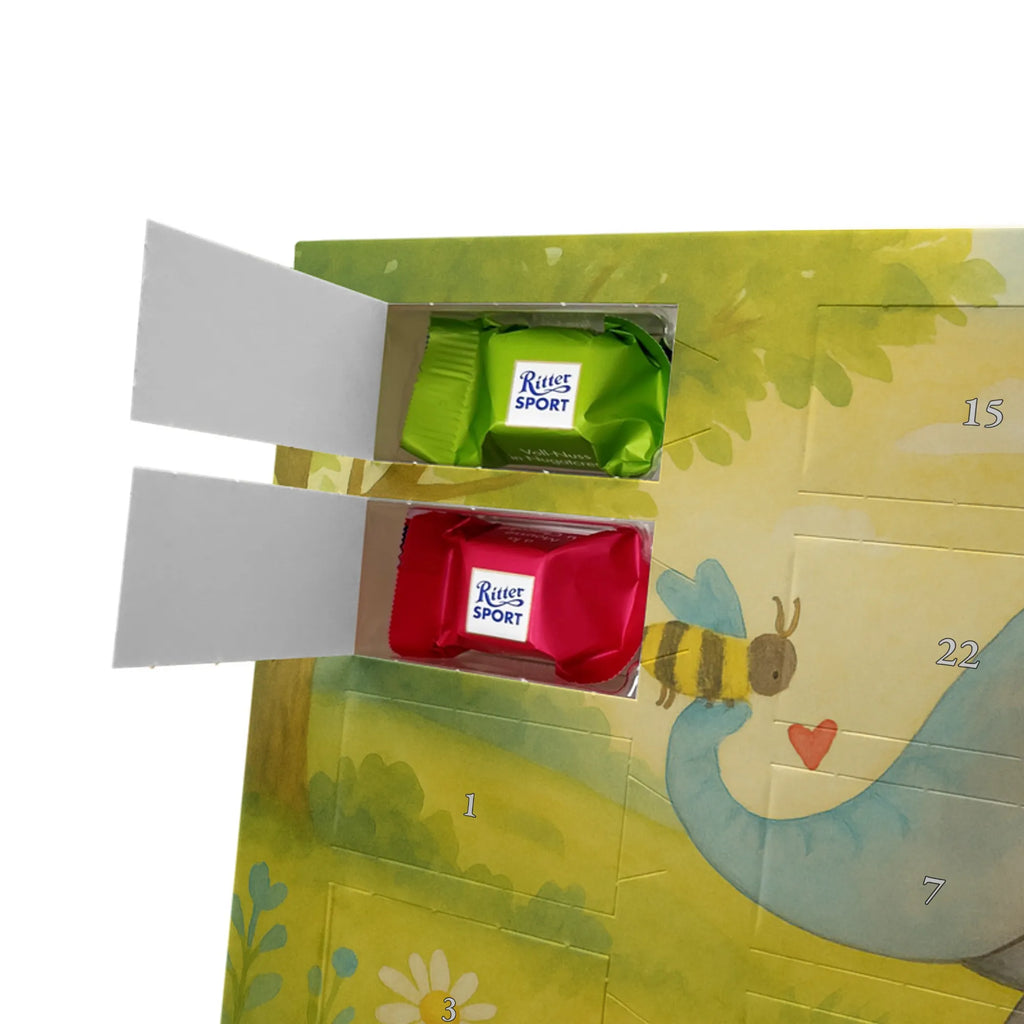 Chocolate advent calendar elephant bee Design card, gift ideas, gifts, small animals, cute, cute animal motives, hand drawn, funny sayings, good mood, special gifts, animal lover, anniversary, wedding gift, proof of love, marriage proposal, love saying, elephant, love gift