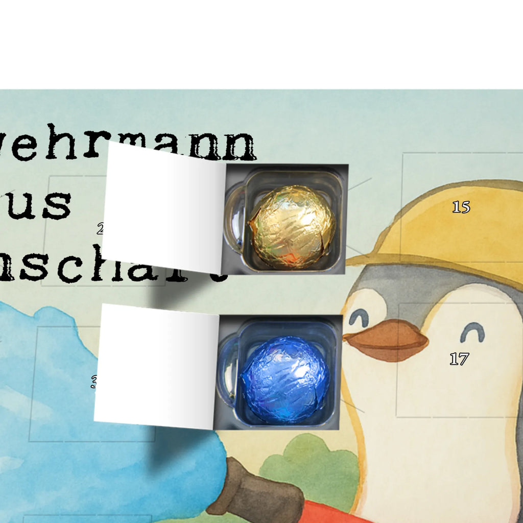 Chocolate advent calendar firefighter passion Design gift, promotion, anniversary, retirement, sayings, job start, gift idea, best, farewell gift, profession, passing exam