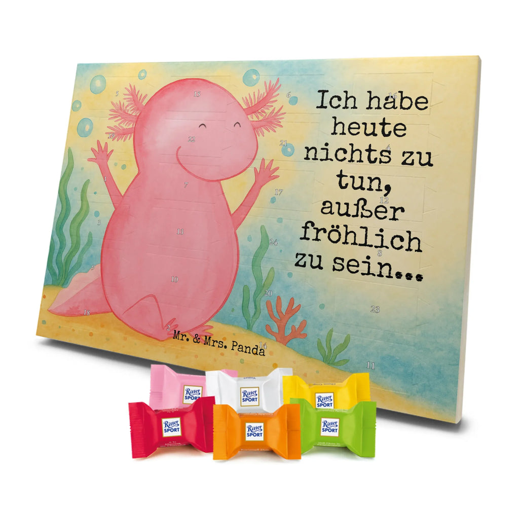 Chocolate advent calendar axolotl Hooray Design Axelotl, marine animals, Mexican walking fish, salamander, fun, joy, cheerful, satisfaction, tail, amphibian