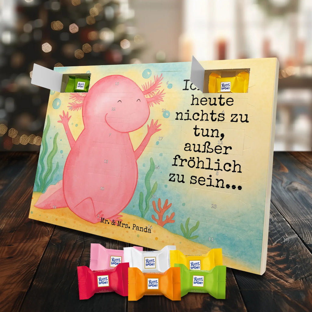 Chocolate advent calendar axolotl Hooray Design Axelotl, marine animals, Mexican walking fish, salamander, fun, joy, cheerful, satisfaction, tail, amphibian