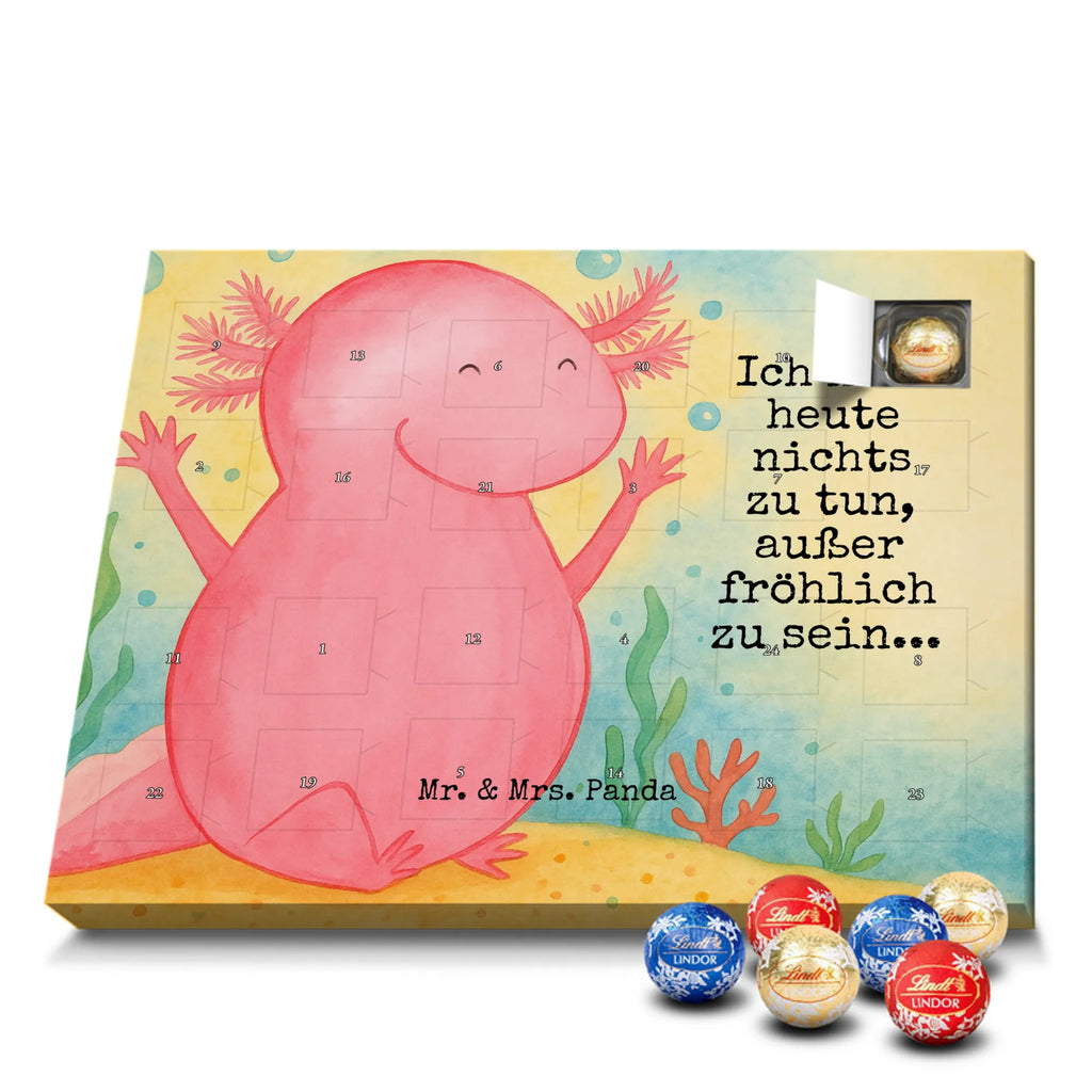 Chocolate advent calendar axolotl Hooray Design Axelotl, marine animals, Mexican walking fish, salamander, fun, joy, cheerful, satisfaction, tail, amphibian