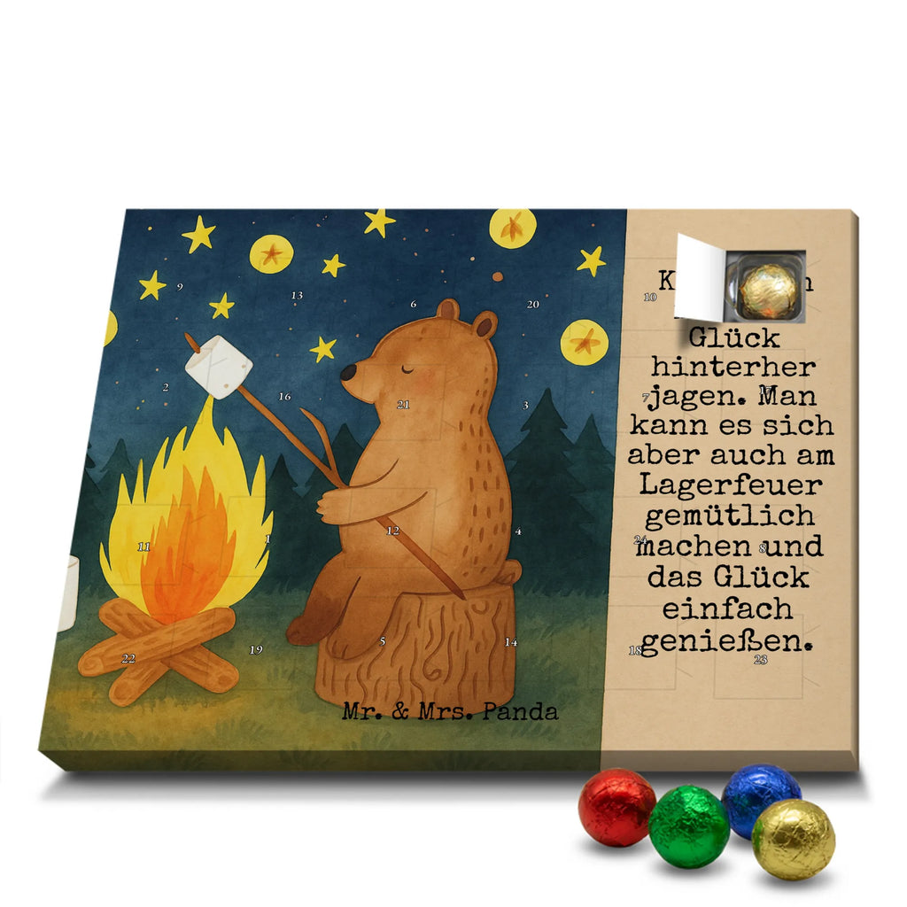 Chocolate advent calendar Bear & Ladybird campfire Design teddy bear, cuddly toy, Campfire