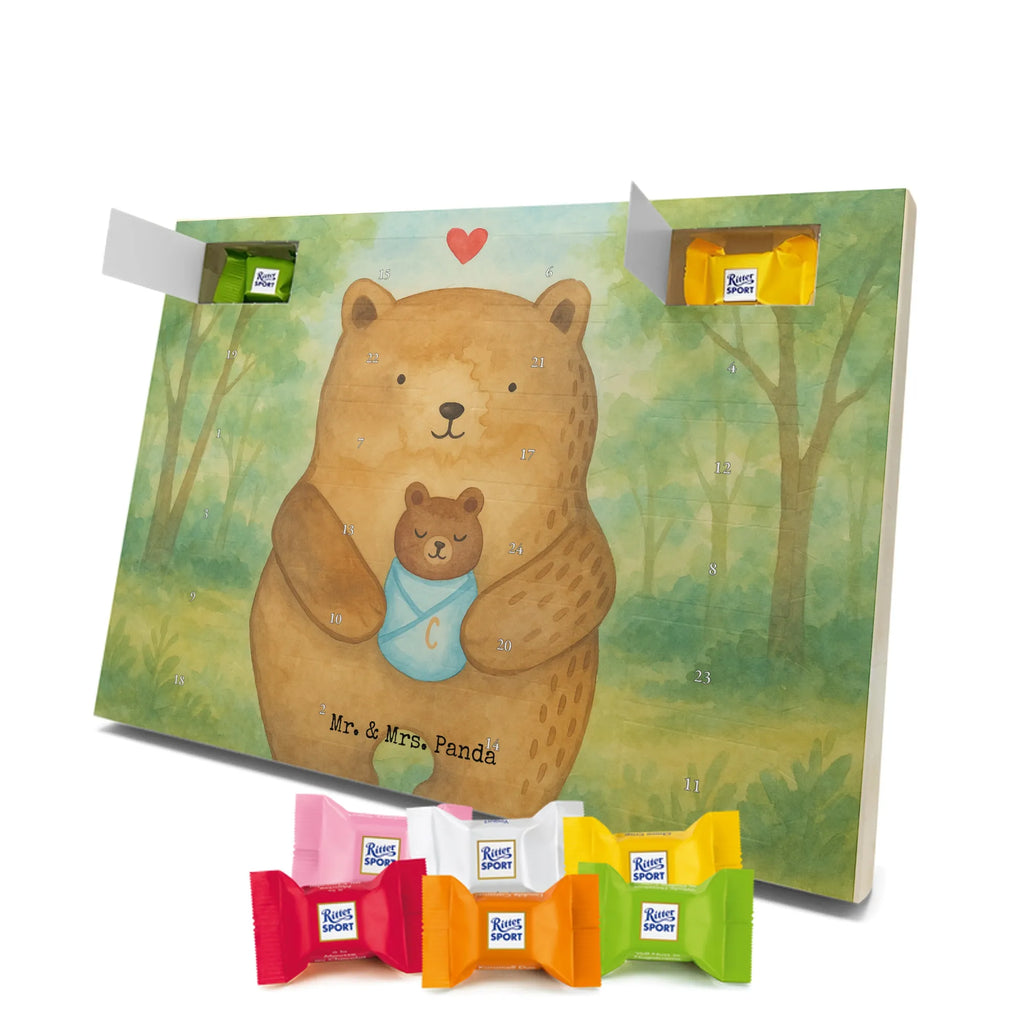 Chocolate advent calendar bear infant Design teddy bear, cuddly toy, grandchild, baptism, baptized child, nephew, birth, mother, birthday, parents, grandson, congratulations, niece