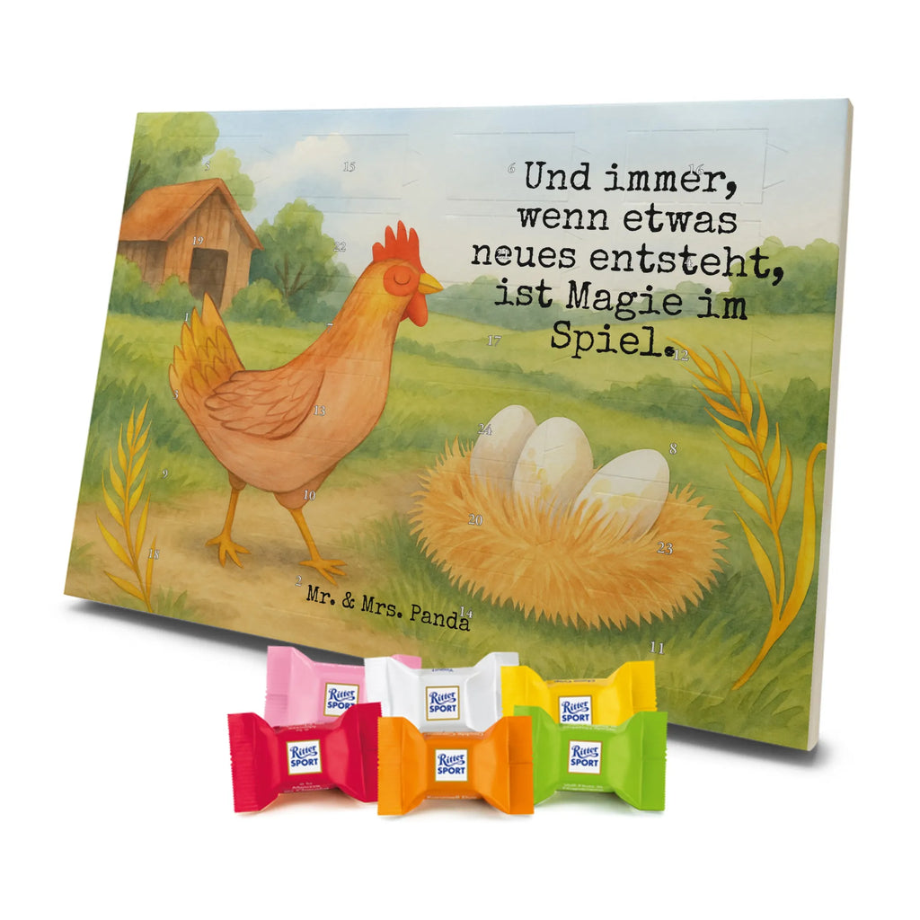 Chocolate advent calendar Chicken Proud Design farm, farm animals, animals, birth, pregnancy, cock, hen, yard, saying, magic, eggs, country life, chicken