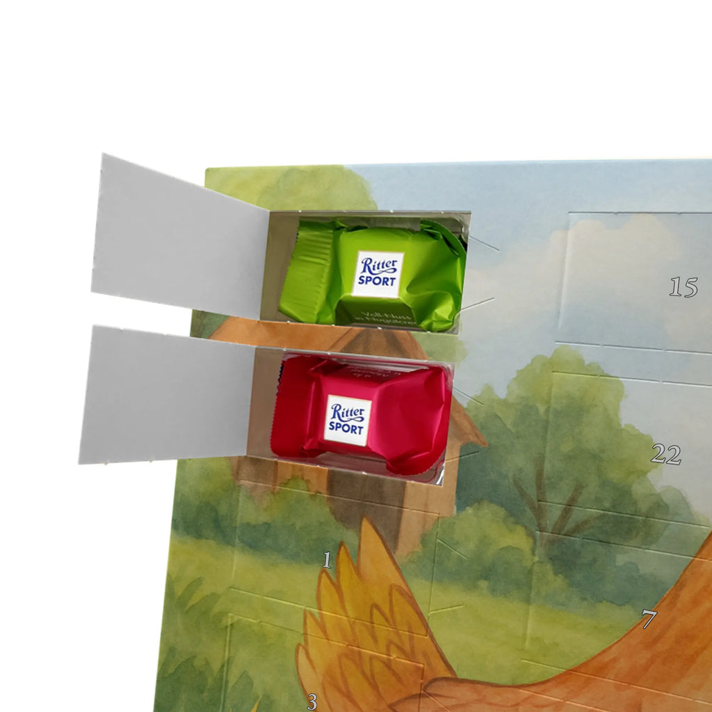 Chocolate advent calendar Chicken Proud Design farm, farm animals, animals, birth, pregnancy, cock, hen, yard, saying, magic, eggs, country life, chicken