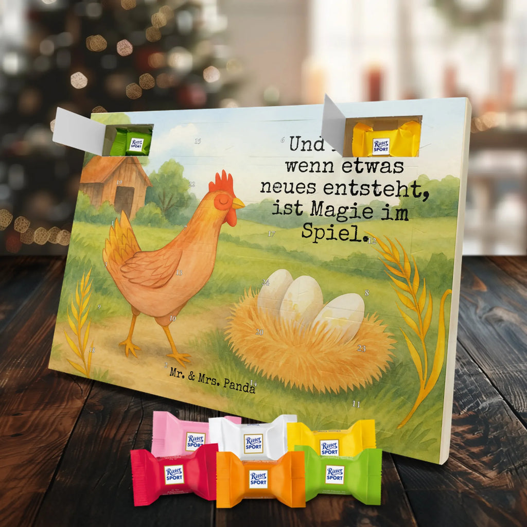 Chocolate advent calendar Chicken Proud Design farm, farm animals, animals, birth, pregnancy, cock, hen, yard, saying, magic, eggs, country life, chicken