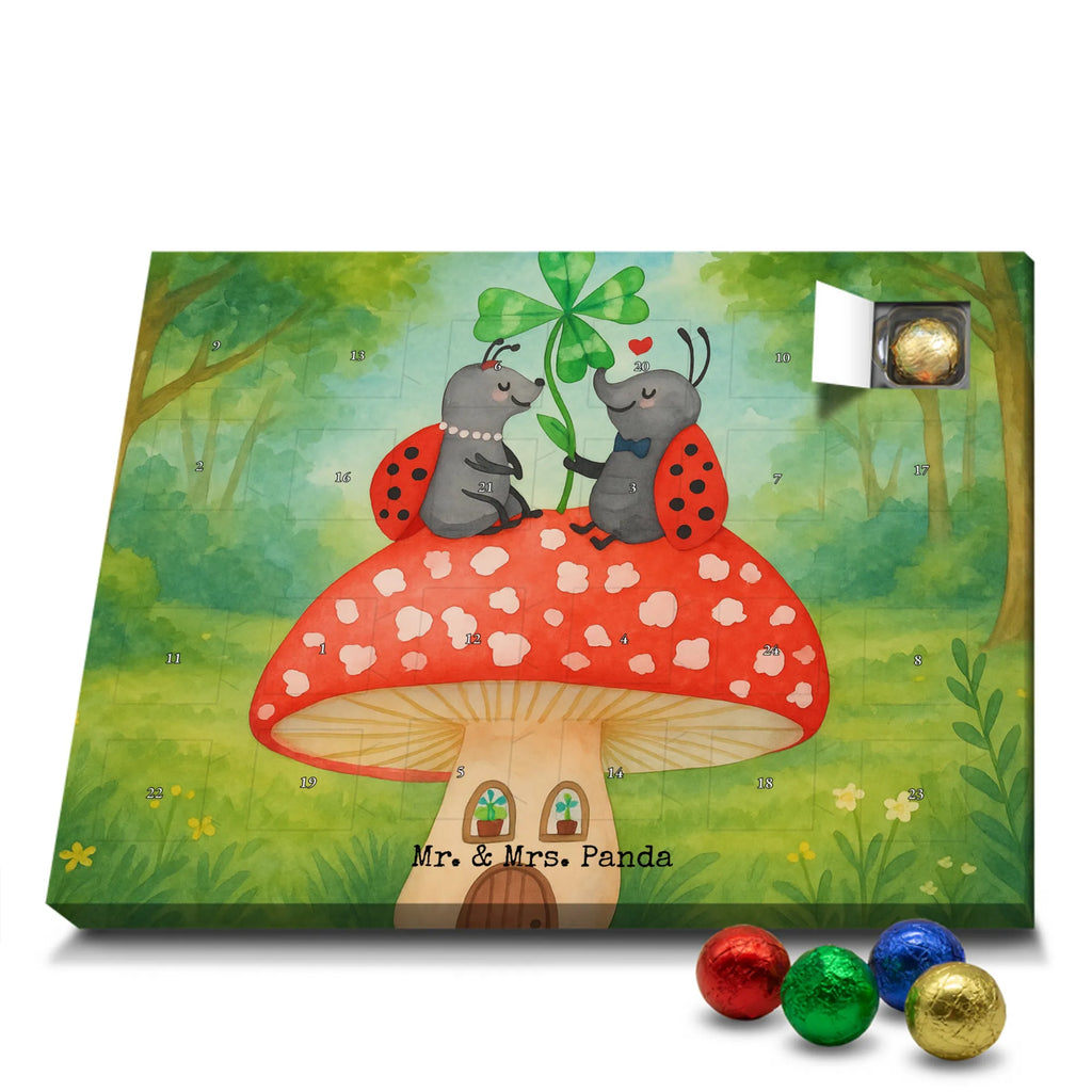 Chocolate advent calendar ladybug toadstool Design card, gift ideas, gifts, small animals, cute, cute animal motives, hand drawn, funny sayings, good mood, special gifts, animal lover, house of fleshy fungi, flat, toadstool, ladybird, at home