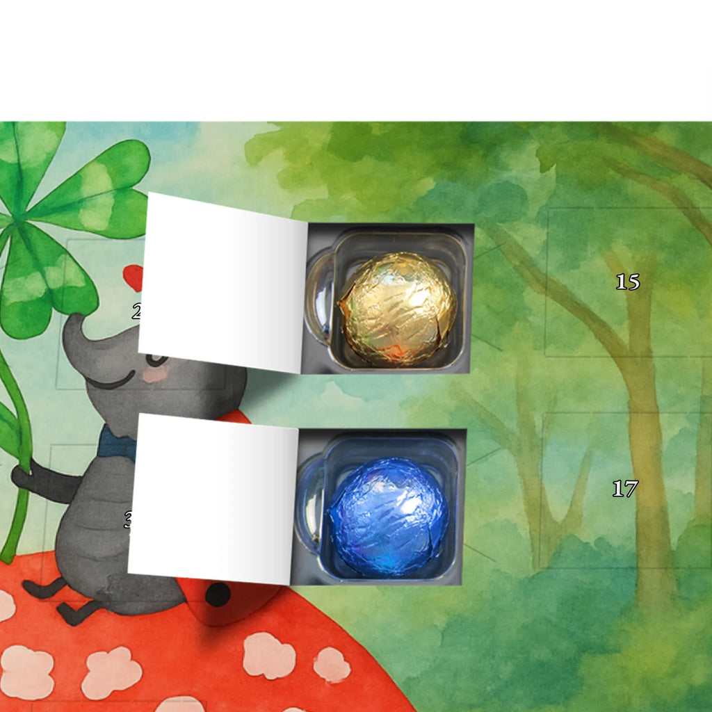 Chocolate advent calendar ladybug toadstool Design card, gift ideas, gifts, small animals, cute, cute animal motives, hand drawn, funny sayings, good mood, special gifts, animal lover, house of fleshy fungi, flat, toadstool, ladybird, at home