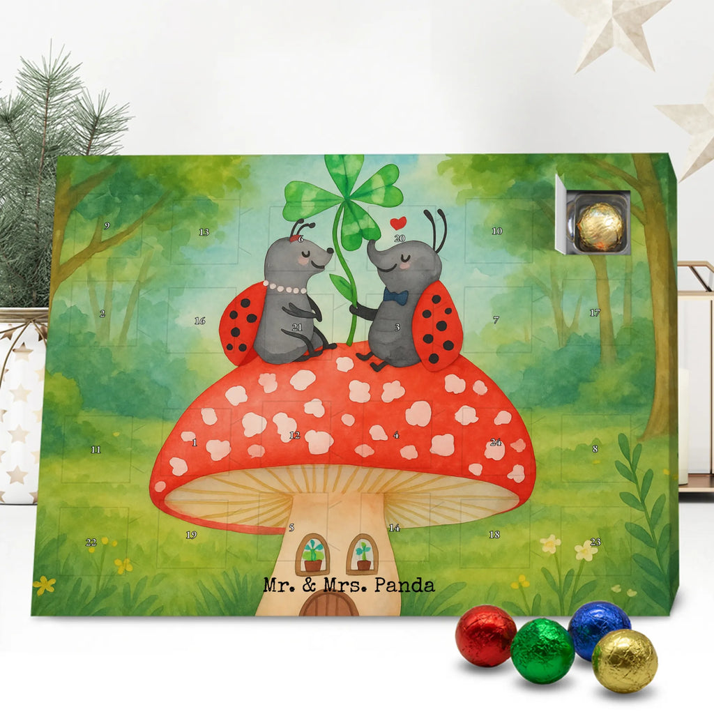 Chocolate advent calendar ladybug toadstool Design card, gift ideas, gifts, small animals, cute, cute animal motives, hand drawn, funny sayings, good mood, special gifts, animal lover, house of fleshy fungi, flat, toadstool, ladybird, at home