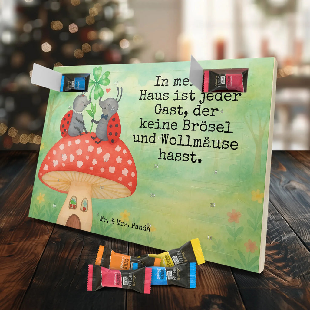 Chocolate advent calendar ladybug toadstool Design card, gift ideas, gifts, small animals, cute, cute animal motives, hand drawn, funny sayings, good mood, special gifts, animal lover, house of fleshy fungi, flat, toadstool, ladybird, at home
