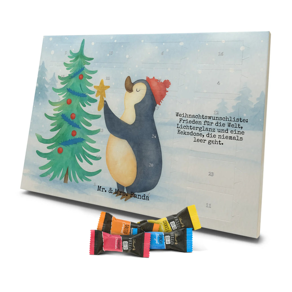 Chocolate advent calendar penguin Christmas tree Design Christmas time, snow