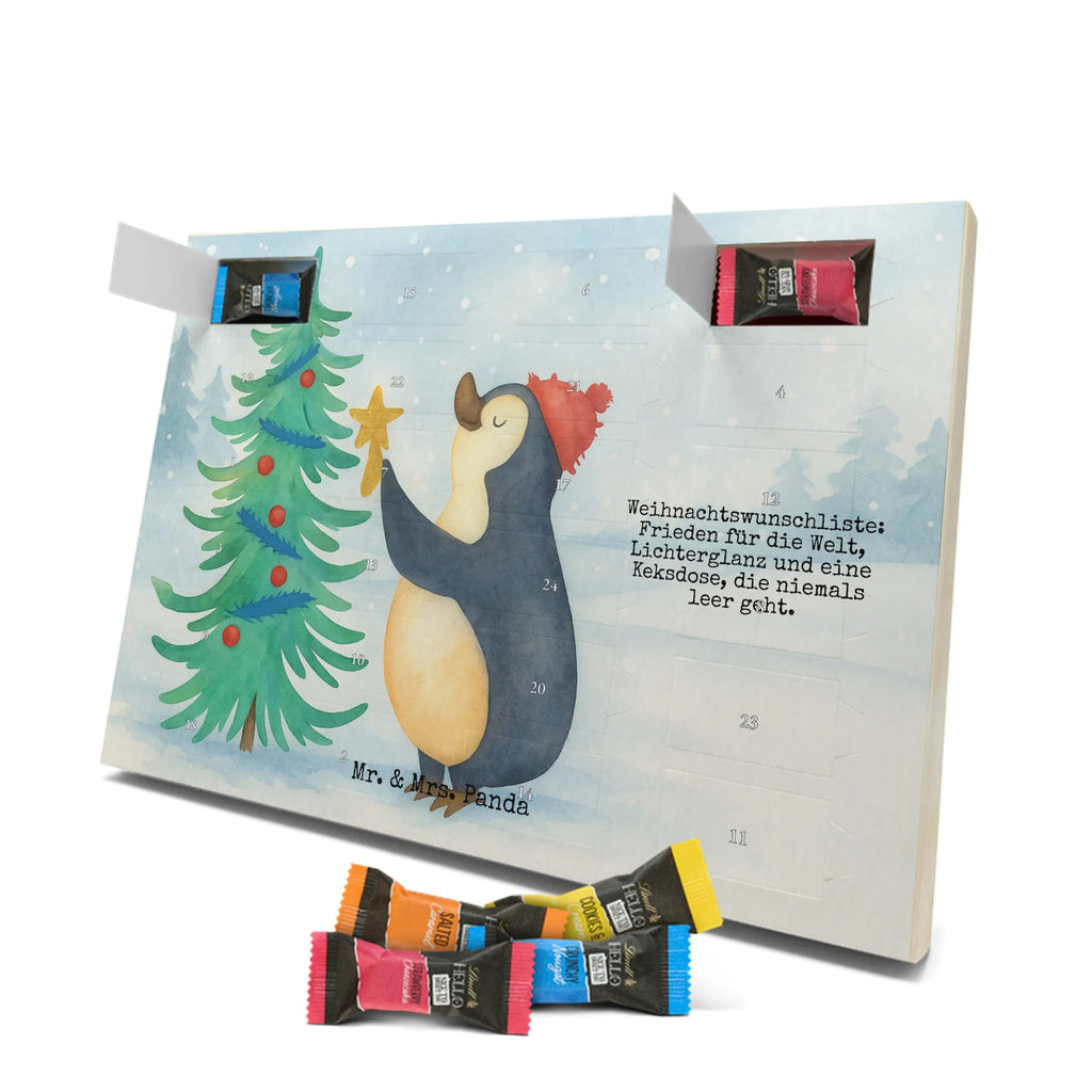 Chocolate advent calendar penguin Christmas tree Design Christmas time, snow