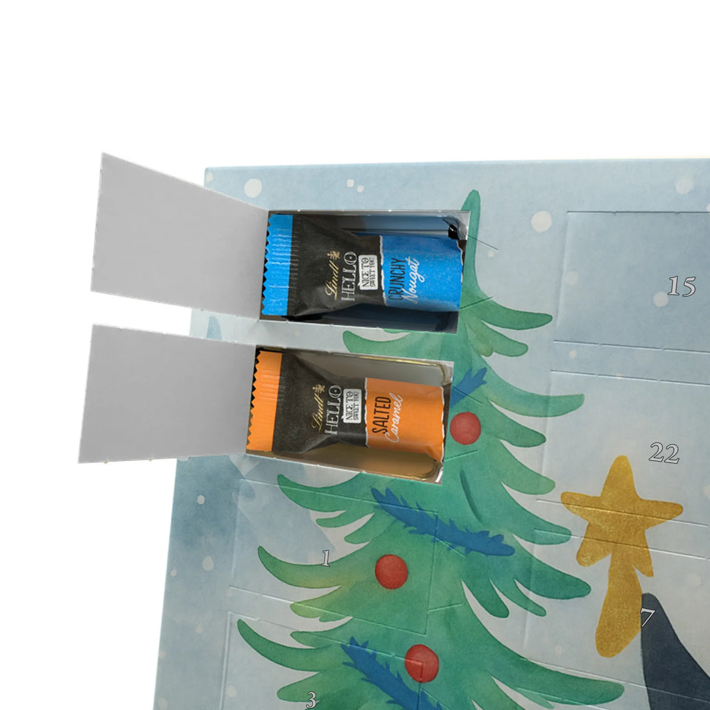 Chocolate advent calendar penguin Christmas tree Design Christmas time, snow