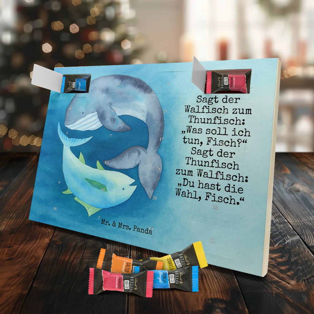 Chocolate advent calendar whale tuna Design card, gift ideas, gifts, small animals, cute, cute animal motives, hand drawn, funny sayings, good mood, special gifts, animal lover, tuna, word joke funny, choice, joke, saying funny, flat joke, whale, flat joke gift, saying of the day