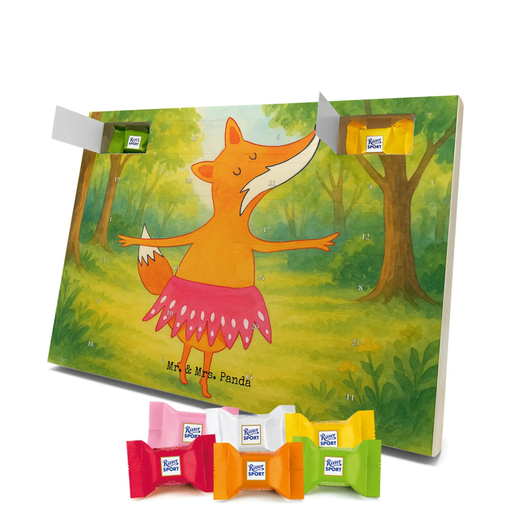 Chocolate advent calendar Fox ballerina Design animal lover, foxes, forest wildlife, clever as a fox, vixen, dancer, invitation, birthday, fox saying, dancing, ballet