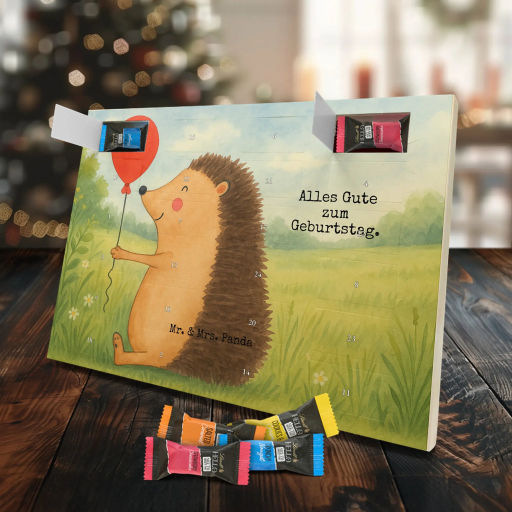 Chocolate advent calendar Hedgehog balloon Design card, gift ideas, gifts, small animals, cute, cute animal motives, hand drawn, funny sayings, good mood, special gifts, animal lover, Balloon, Birthday, Birthday Child