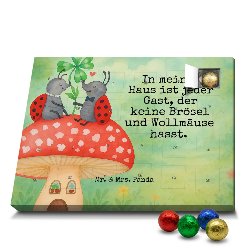 Chocolate advent calendar ladybug toadstool Design card, gift ideas, gifts, small animals, cute, cute animal motives, hand drawn, funny sayings, good mood, special gifts, animal lover, house of fleshy fungi, flat, toadstool, ladybird, at home