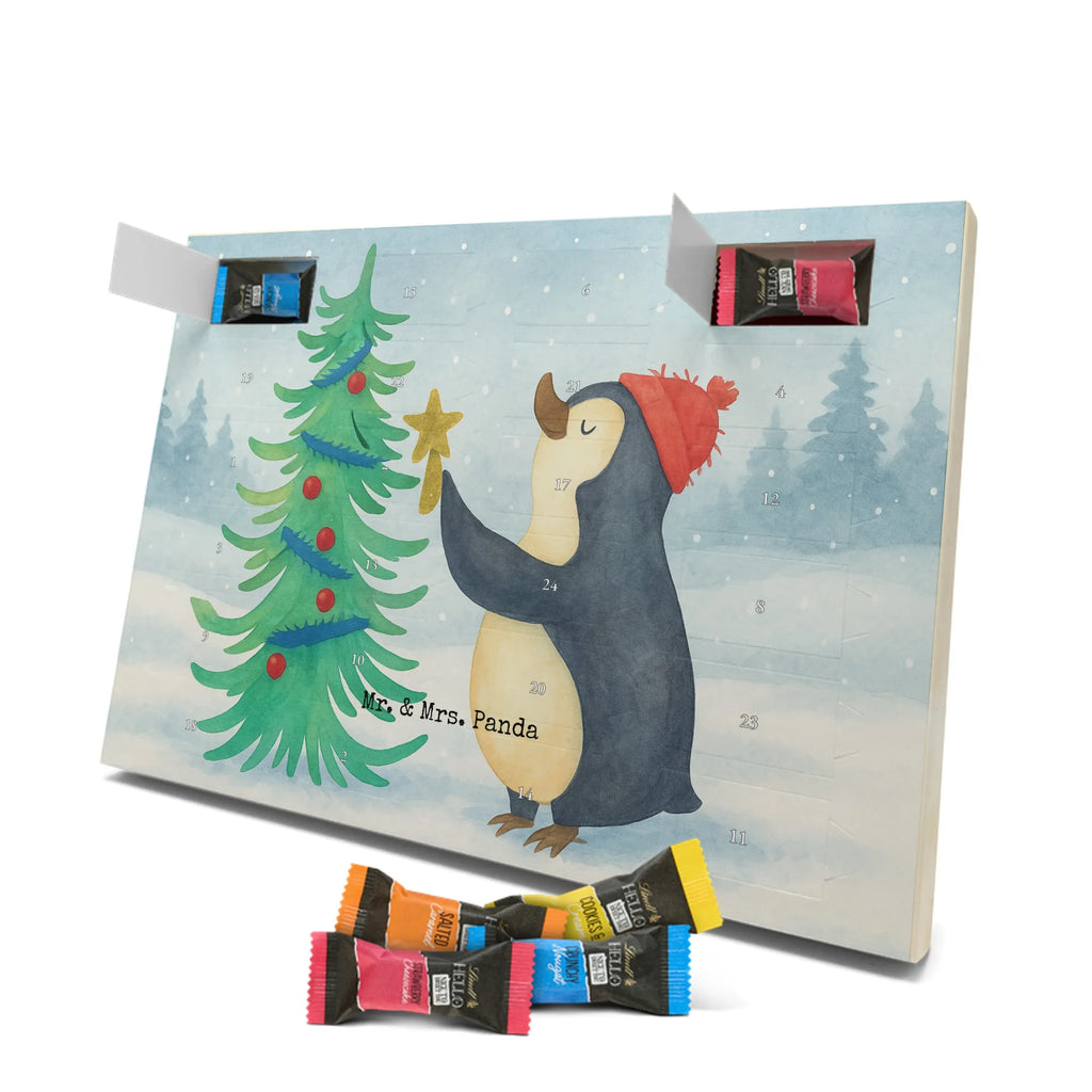 Chocolate advent calendar penguin Christmas tree Design Christmas time, snow