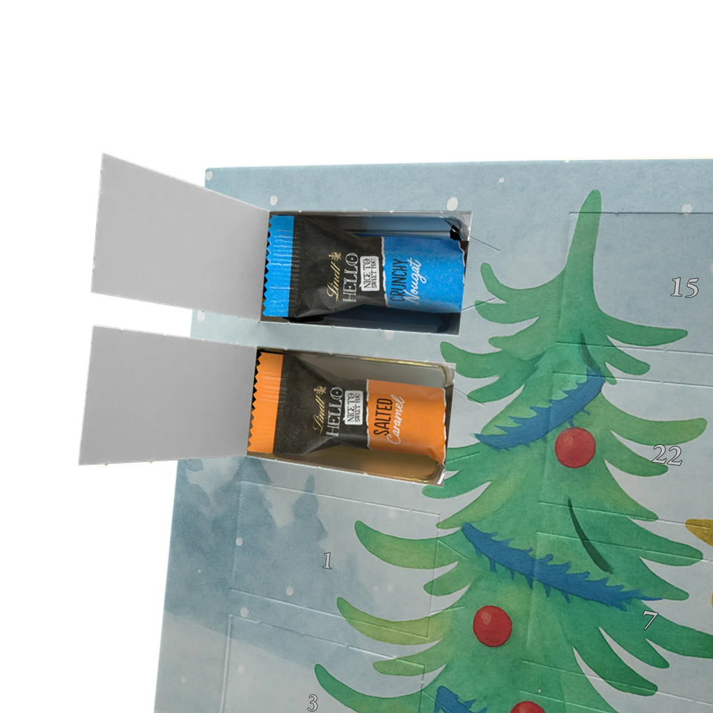 Chocolate advent calendar penguin Christmas tree Design Christmas time, snow