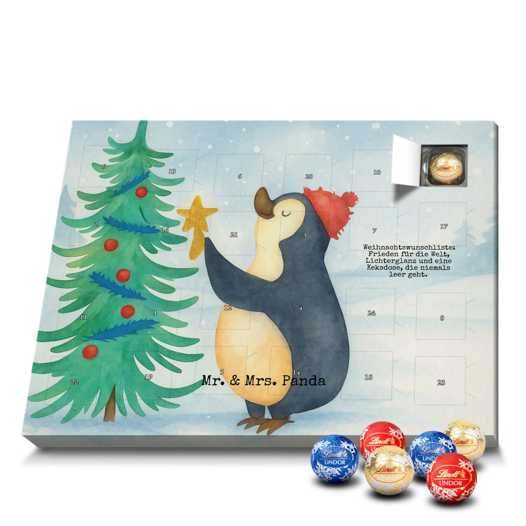 Chocolate advent calendar penguin Christmas tree Design Christmas time, snow