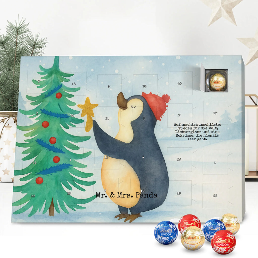Chocolate advent calendar penguin Christmas tree Design Christmas time, snow