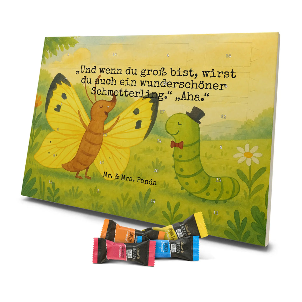 Chocolate advent calendar Caterpillar butterfly Design card, gift ideas, gifts, small animals, cute, cute animal motives, hand drawn, funny sayings, good mood, special gifts, animal lover, development, Caterpillar, butterfly, lemon butterfly, growing up, cocoon, hat, beauty