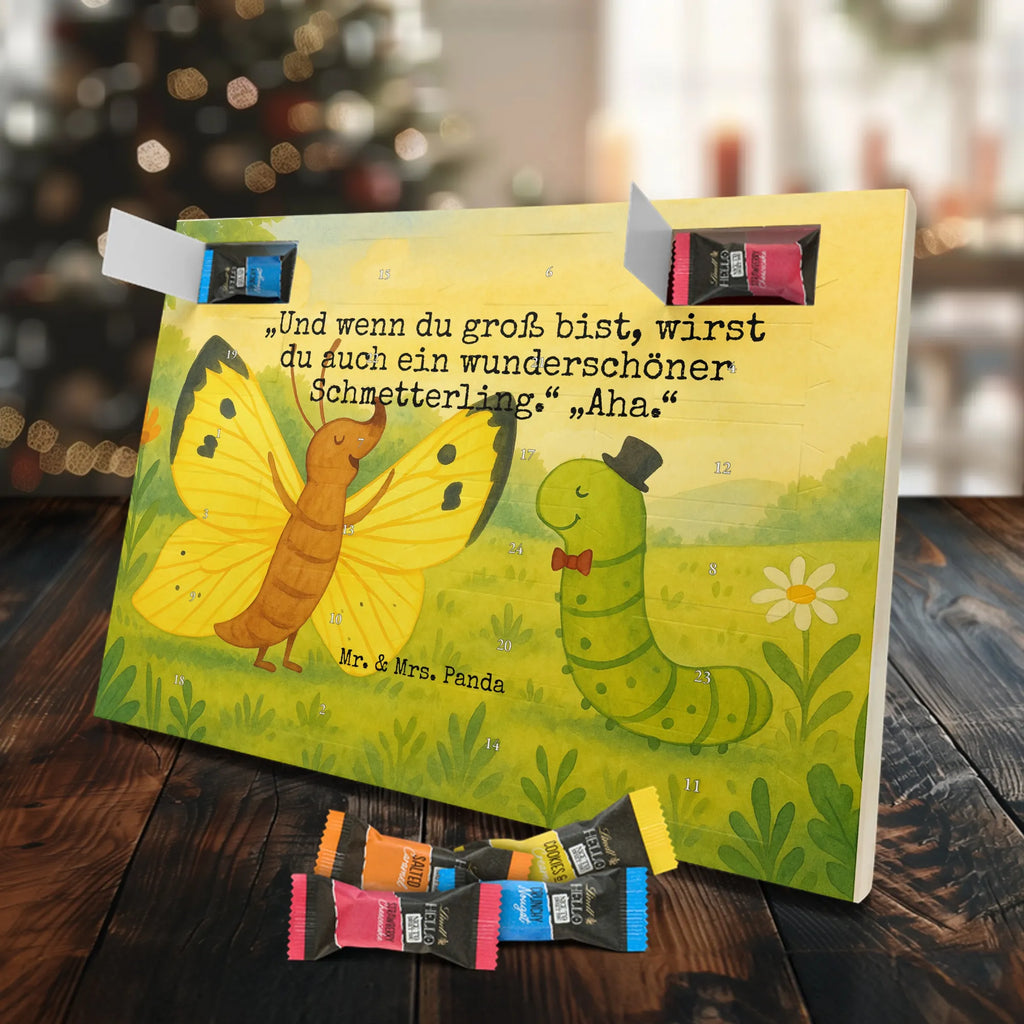 Chocolate advent calendar Caterpillar butterfly Design card, gift ideas, gifts, small animals, cute, cute animal motives, hand drawn, funny sayings, good mood, special gifts, animal lover, development, Caterpillar, butterfly, lemon butterfly, growing up, cocoon, hat, beauty