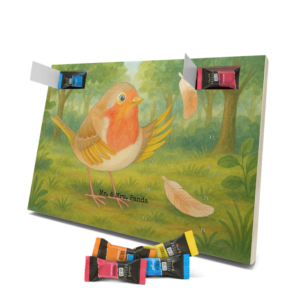 Chocolate advent calendar robin feathers Design card, gift ideas, gifts, small animals, cute, cute animal motives, hand drawn, funny sayings, good mood, special gifts, animal lover, bird, slogan courage, flying, motivation pictures, robin, motivation slogans, slogan motivation