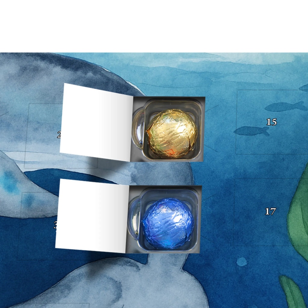 Chocolate advent calendar whale tuna Design card, gift ideas, gifts, small animals, cute, cute animal motives, hand drawn, funny sayings, good mood, special gifts, animal lover, tuna, word joke funny, choice, joke, saying funny, flat joke, whale, flat joke gift, saying of the day