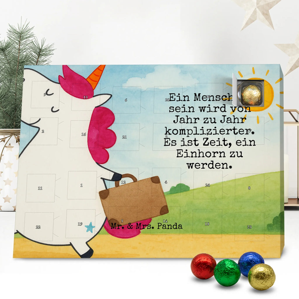 Chocolate advent calendar unicorn Suitcase Design adventure, suitcase, travel, holiday present, luggage, traveler gift