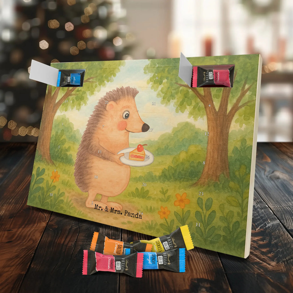 Chocolate advent calendar Hedgehog piece of cake Design card, gift ideas, gifts, small animals, cute, cute animal motives, hand drawn, funny sayings, good mood, special gifts, animal lover, baking gift, food saying, bake cake, birthday cake, invitation party, cake